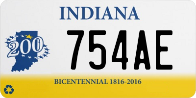 IN license plate 754AE