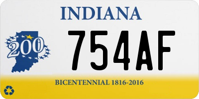 IN license plate 754AF