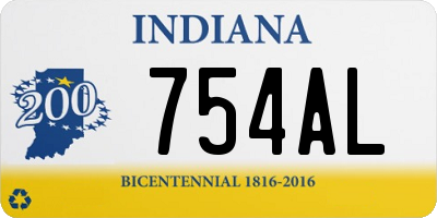 IN license plate 754AL