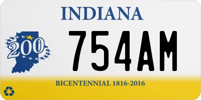 IN license plate 754AM