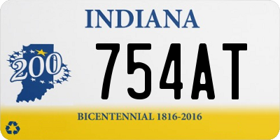 IN license plate 754AT