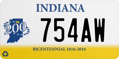 IN license plate 754AW