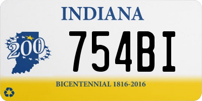 IN license plate 754BI