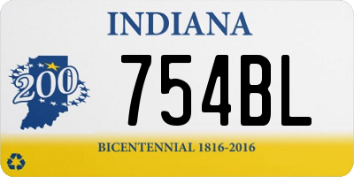 IN license plate 754BL