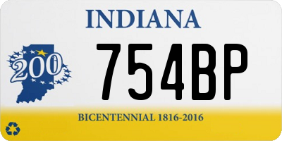 IN license plate 754BP
