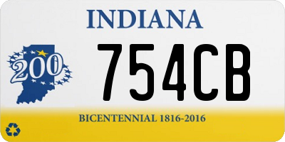 IN license plate 754CB