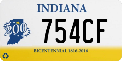 IN license plate 754CF