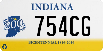 IN license plate 754CG