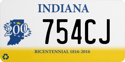 IN license plate 754CJ