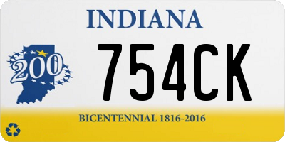 IN license plate 754CK