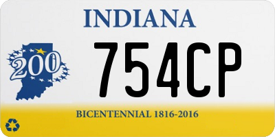 IN license plate 754CP