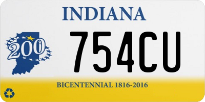 IN license plate 754CU