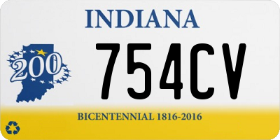 IN license plate 754CV