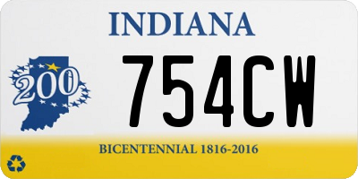 IN license plate 754CW