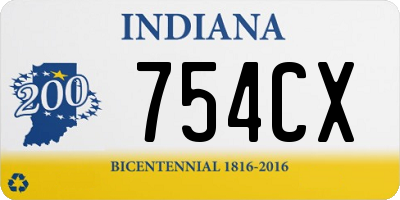 IN license plate 754CX