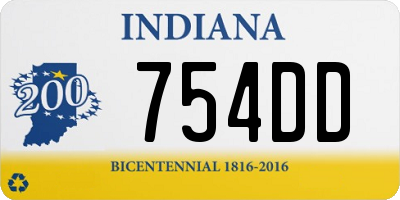 IN license plate 754DD