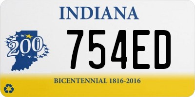 IN license plate 754ED