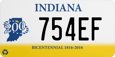 IN license plate 754EF