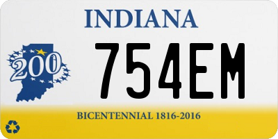 IN license plate 754EM