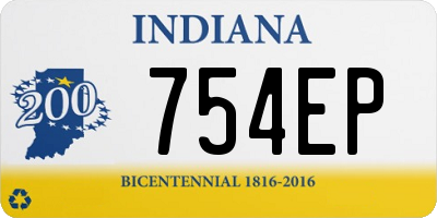 IN license plate 754EP