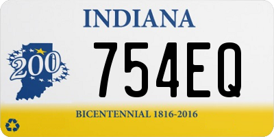 IN license plate 754EQ