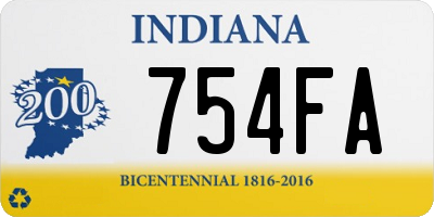 IN license plate 754FA