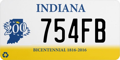 IN license plate 754FB