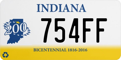 IN license plate 754FF