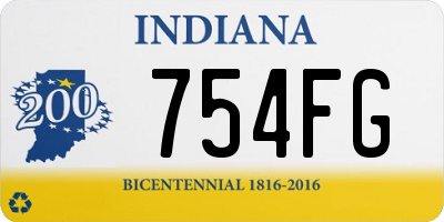 IN license plate 754FG