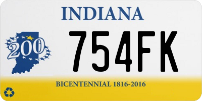 IN license plate 754FK