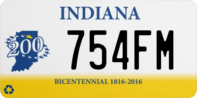 IN license plate 754FM