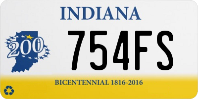 IN license plate 754FS