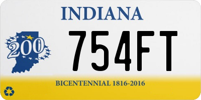 IN license plate 754FT