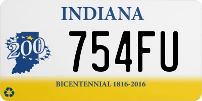 IN license plate 754FU