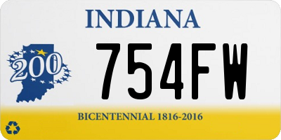 IN license plate 754FW