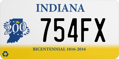 IN license plate 754FX
