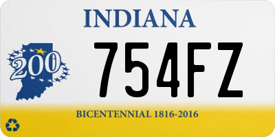 IN license plate 754FZ