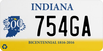 IN license plate 754GA