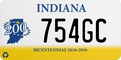 IN license plate 754GC