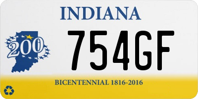 IN license plate 754GF