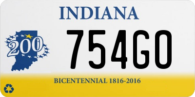 IN license plate 754GO