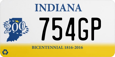 IN license plate 754GP