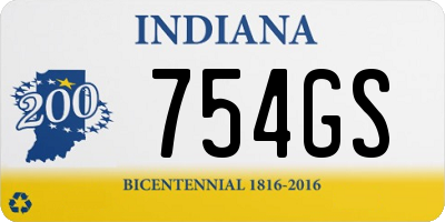 IN license plate 754GS
