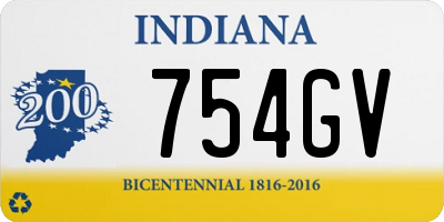 IN license plate 754GV