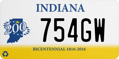 IN license plate 754GW