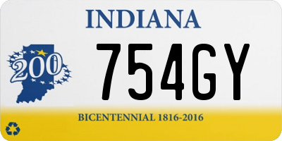 IN license plate 754GY