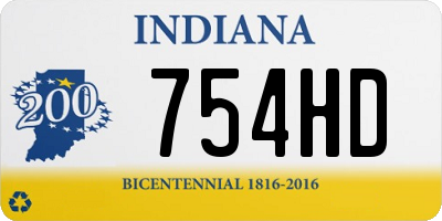 IN license plate 754HD