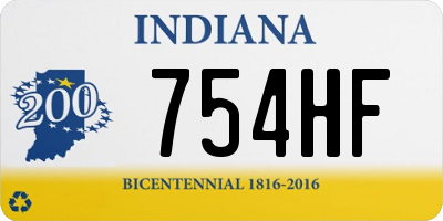 IN license plate 754HF