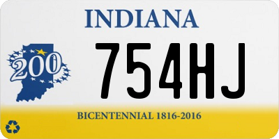 IN license plate 754HJ