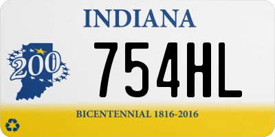 IN license plate 754HL